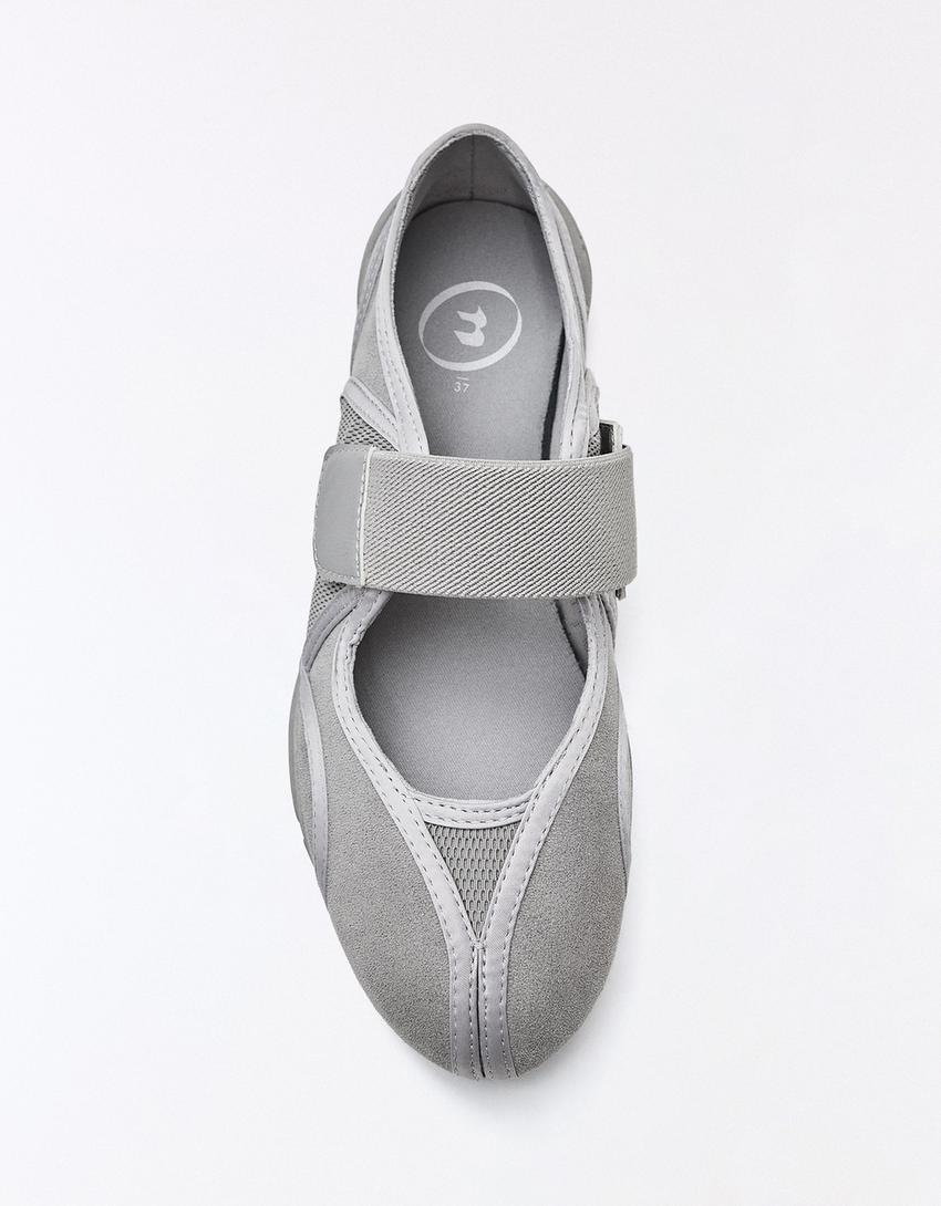 Sporty ballerina flats-Grey