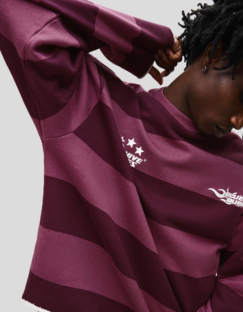 Sweatshirt mit Print-Violett