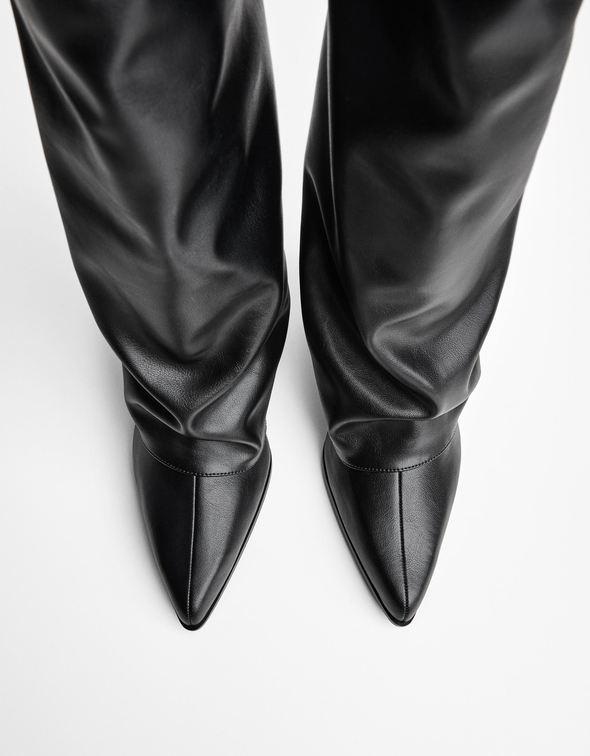 TROUSER HEEL BOOTS — BLACK