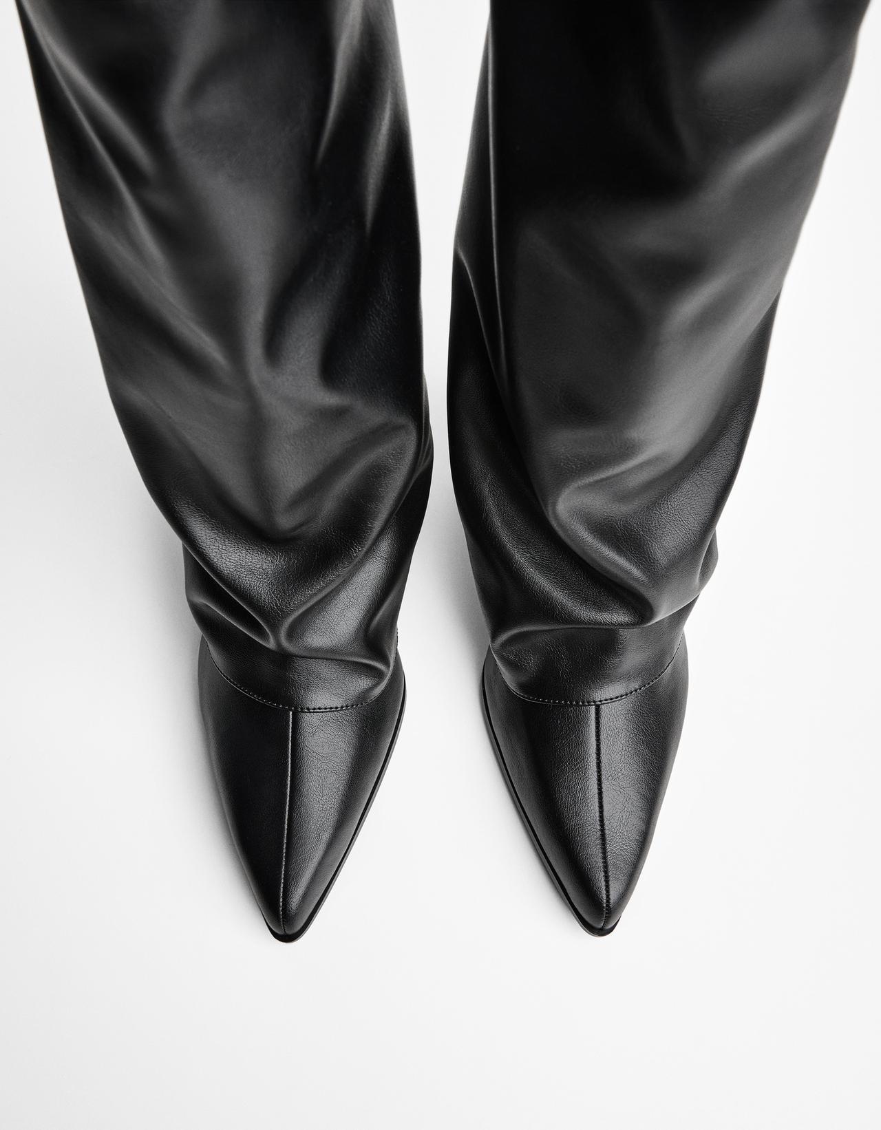 Heeled trouser boots — BLACK