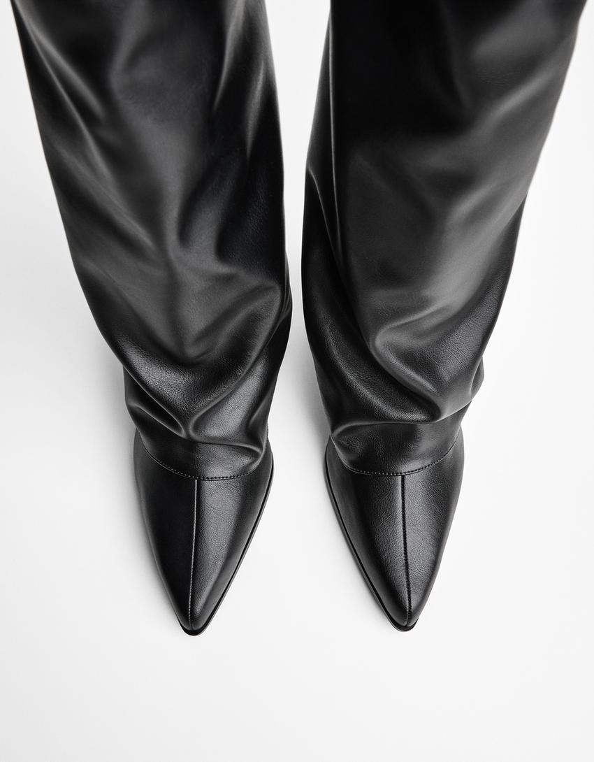 Bota tacón pantalón-Negro-1