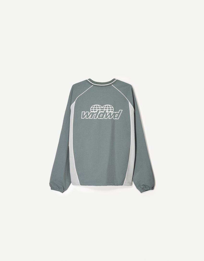 T-shirt manga comprida técnica retro sport-Verde-5