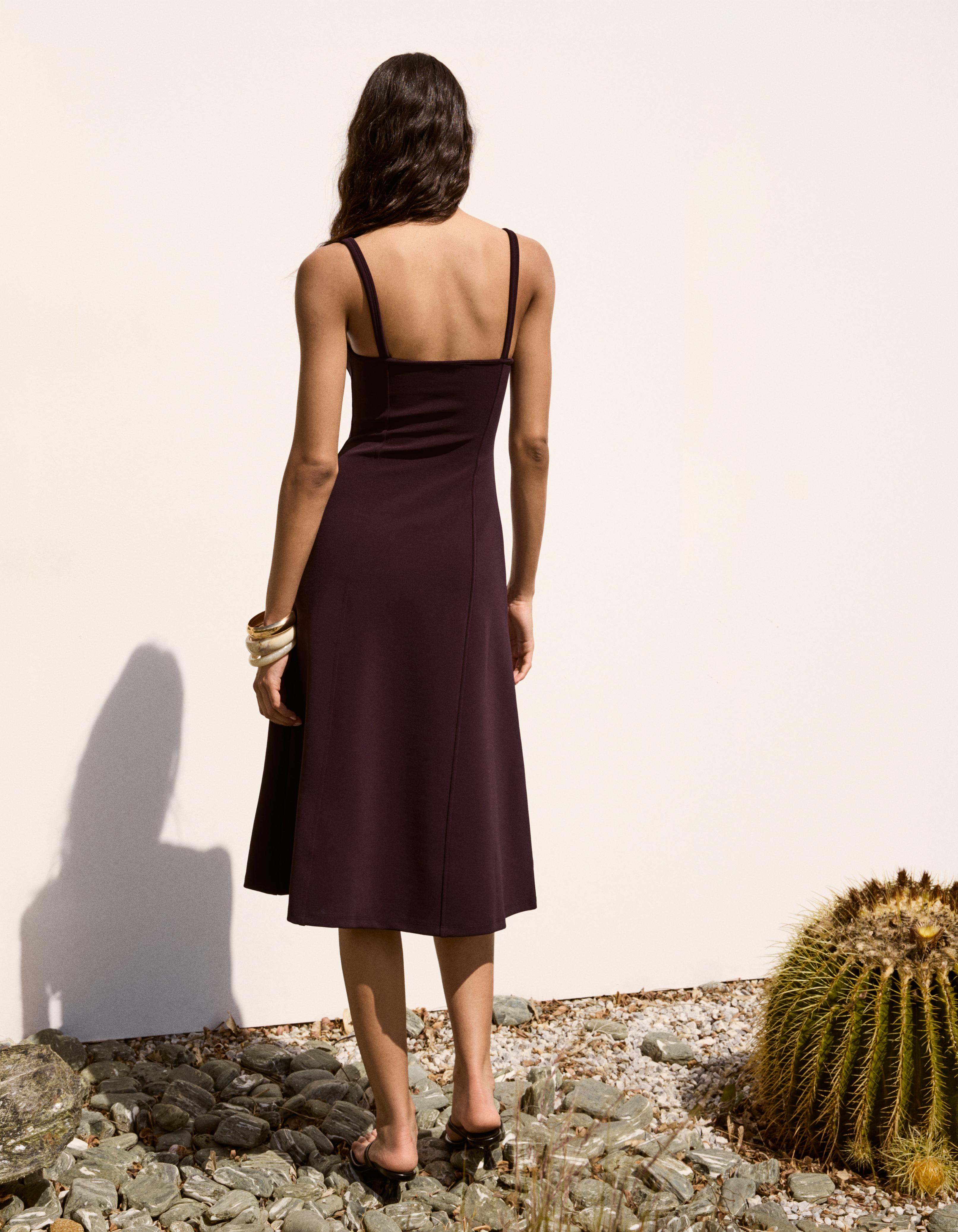 Midi corset dress with straps — Violet