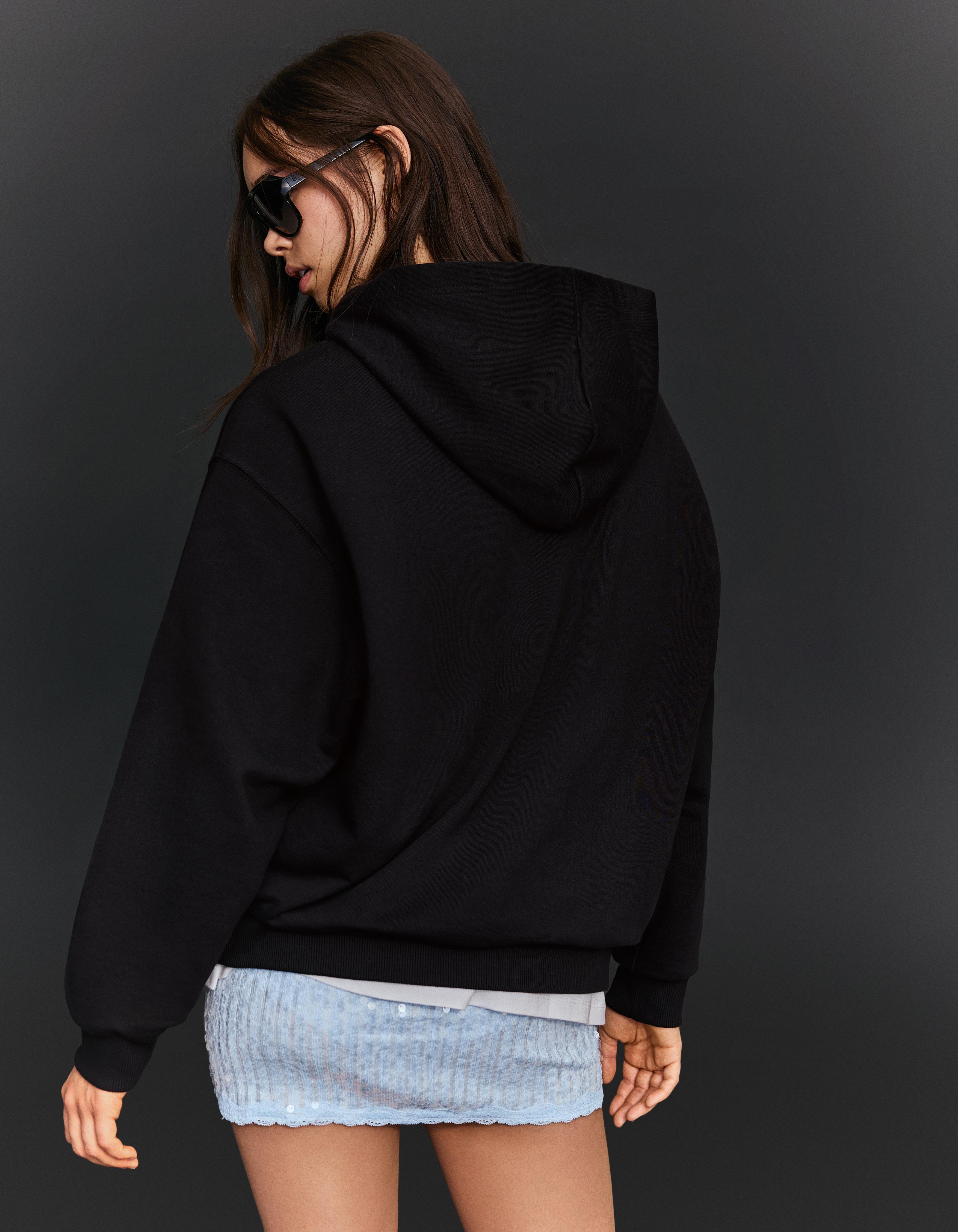 Jennie Ruby print hood sweatshirt with hood sweatshirt
