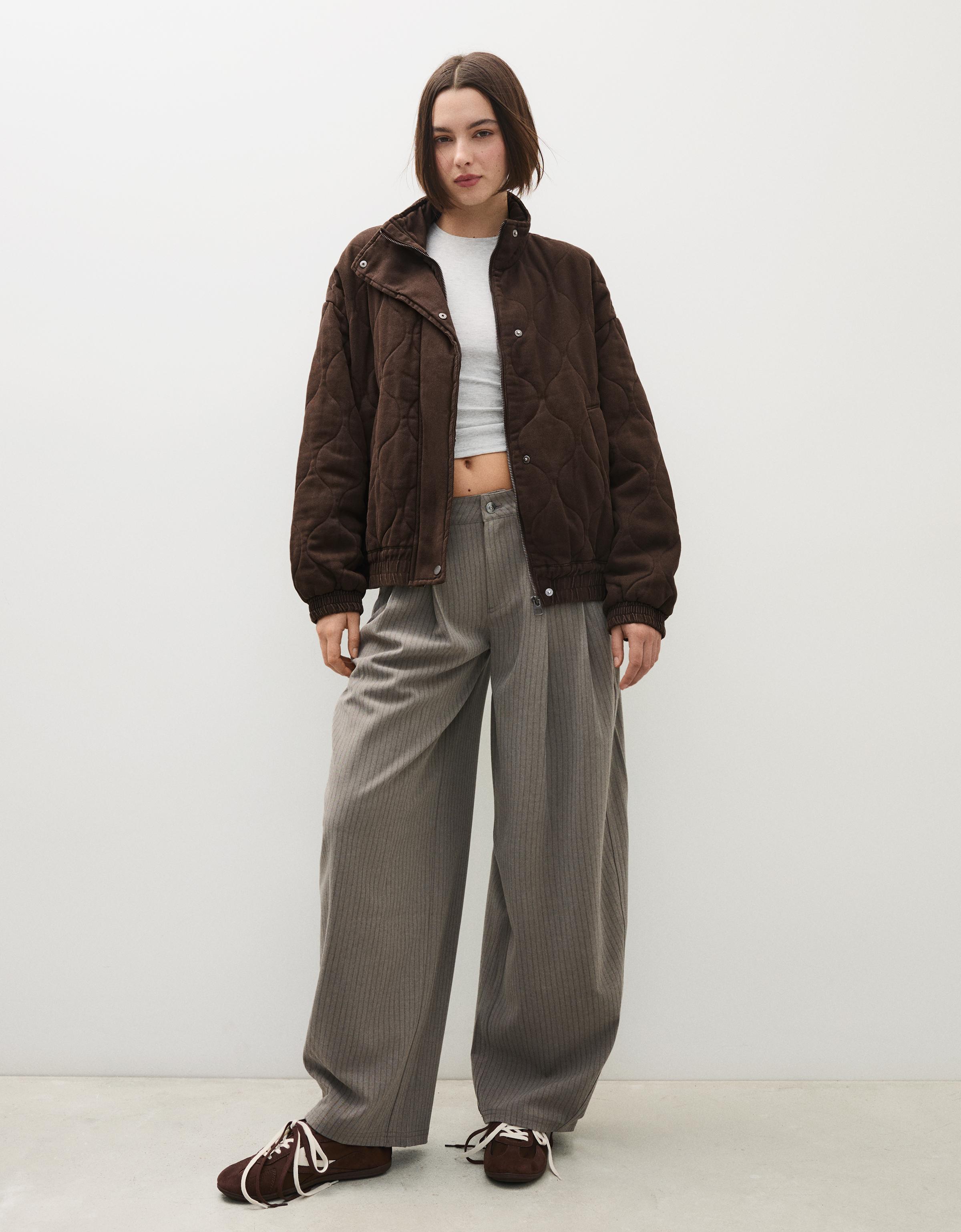 Washed effect jacket — Brown