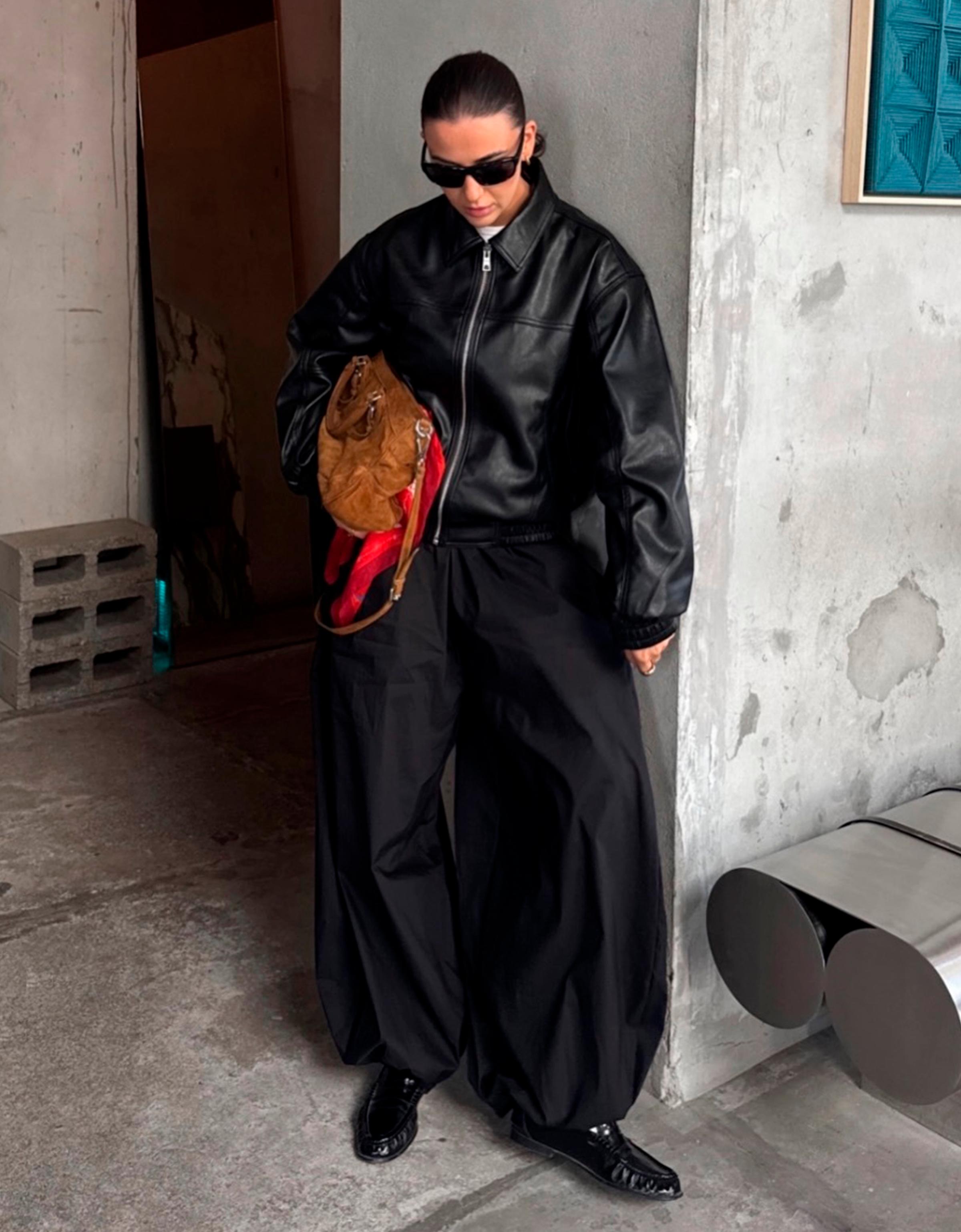 Leather effect jacket — Black