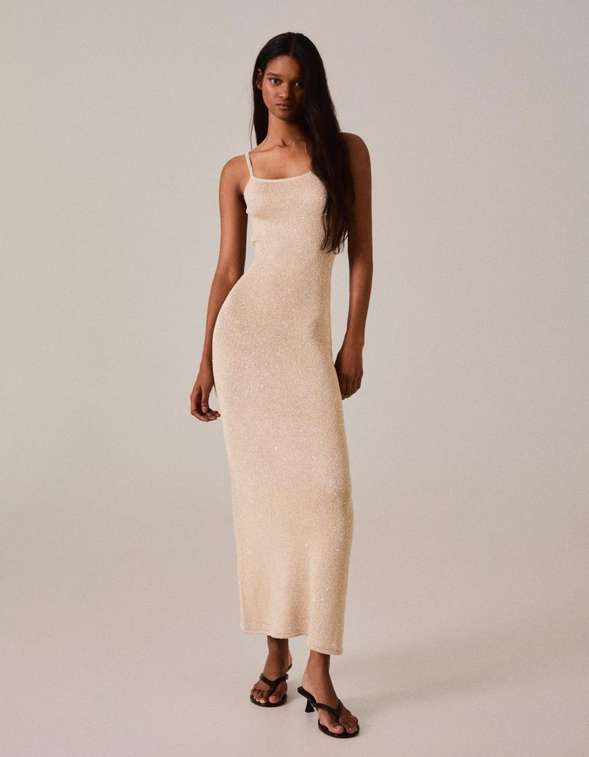 strappy midi dress Hemant And Nandita Dani Floral Relaxed Perfect for dressing up for special events or nights out Y2K Blue Gradient Strappy Midi