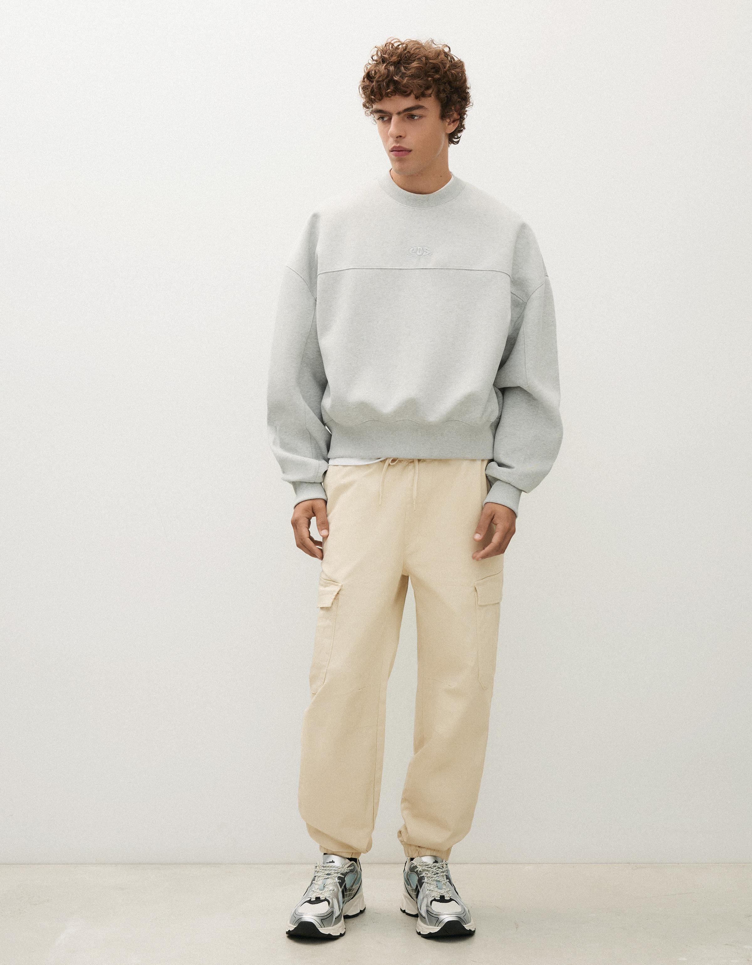 Slim fit cargo joggers — Sand
