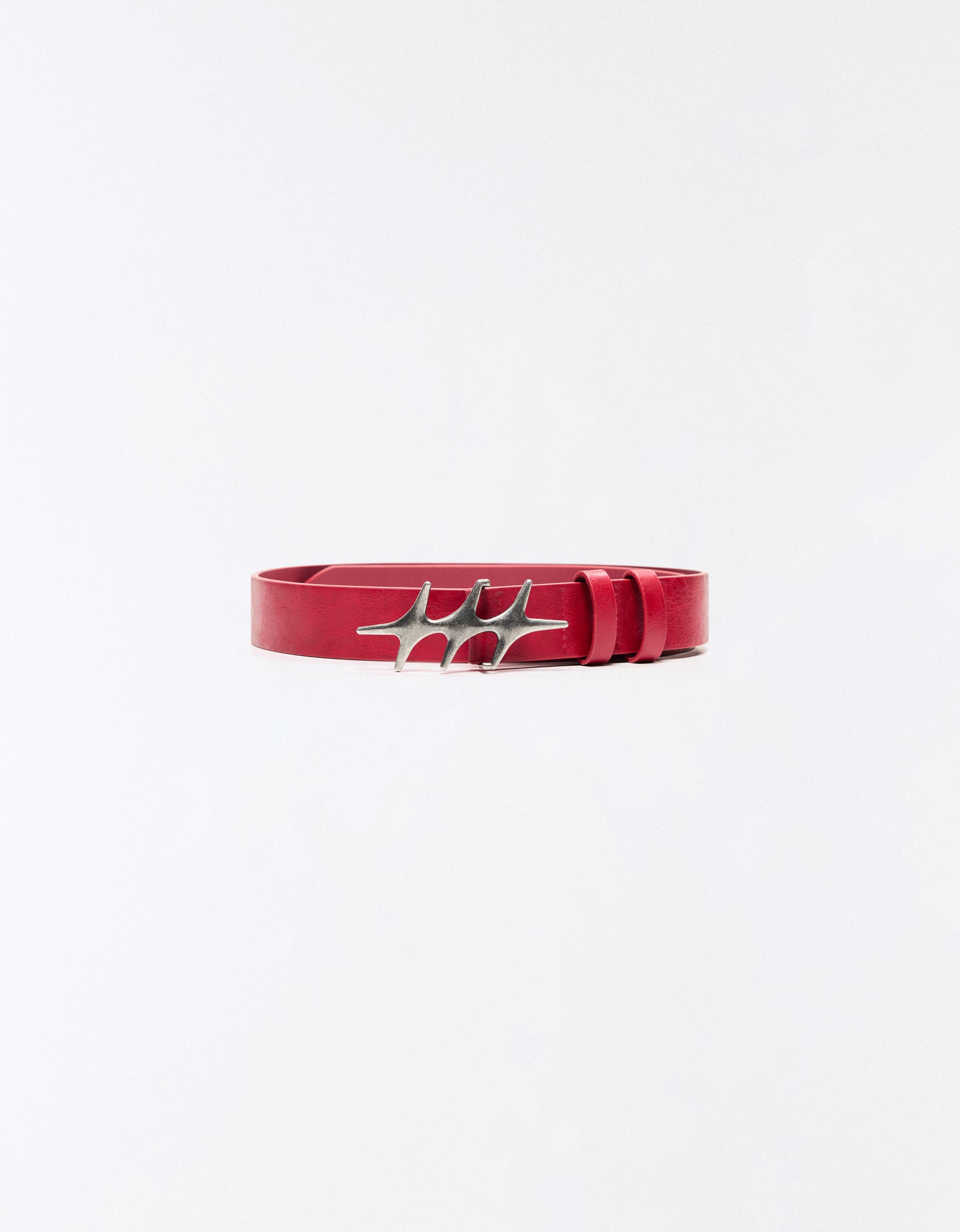 Star buckle belt — Red