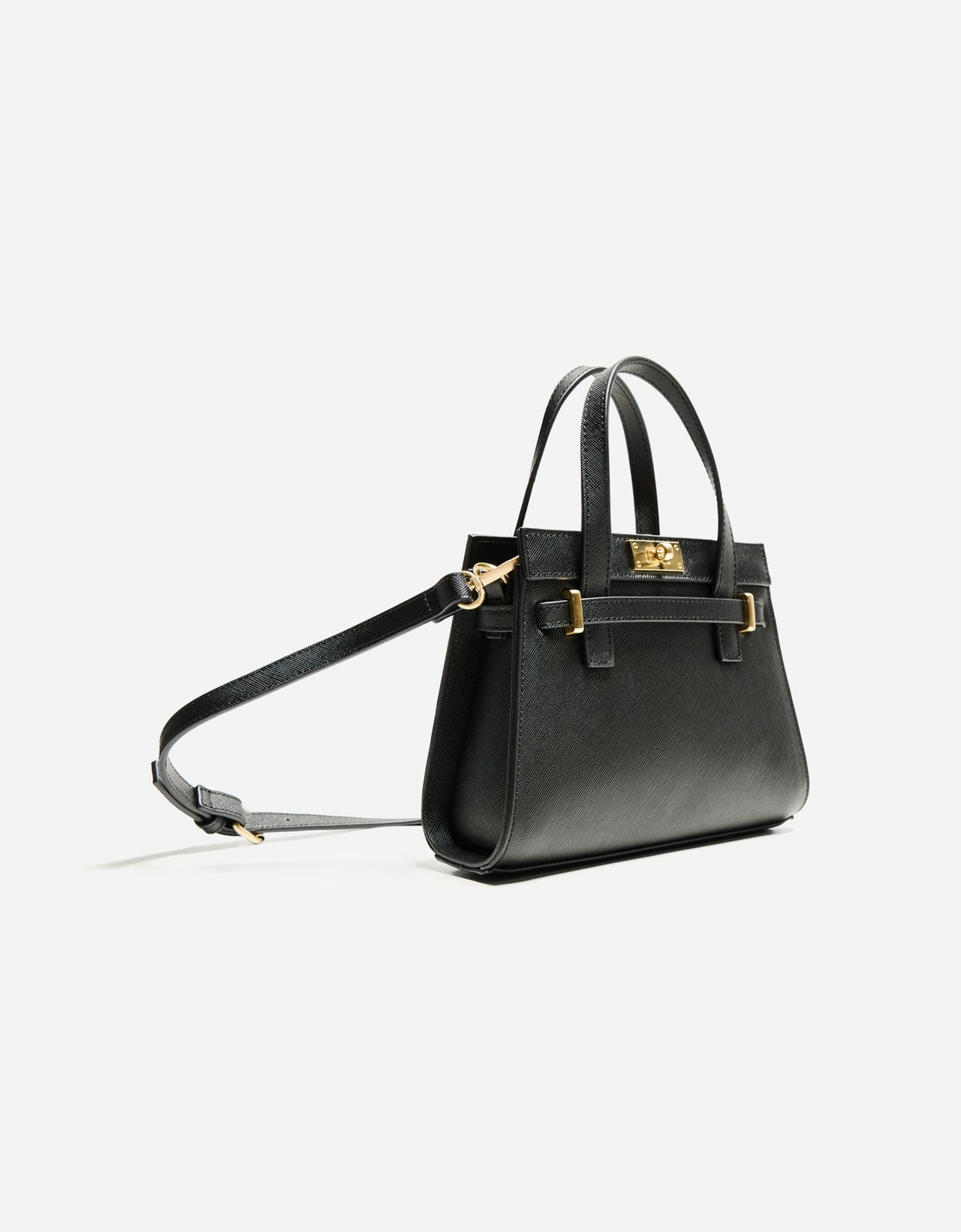 Textured minaudière — Black