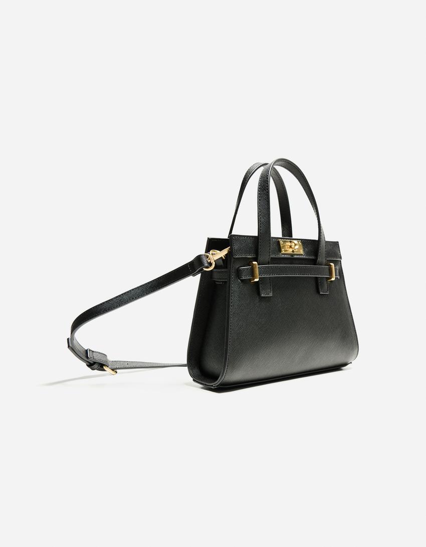 Sac boîte texturé-Noir