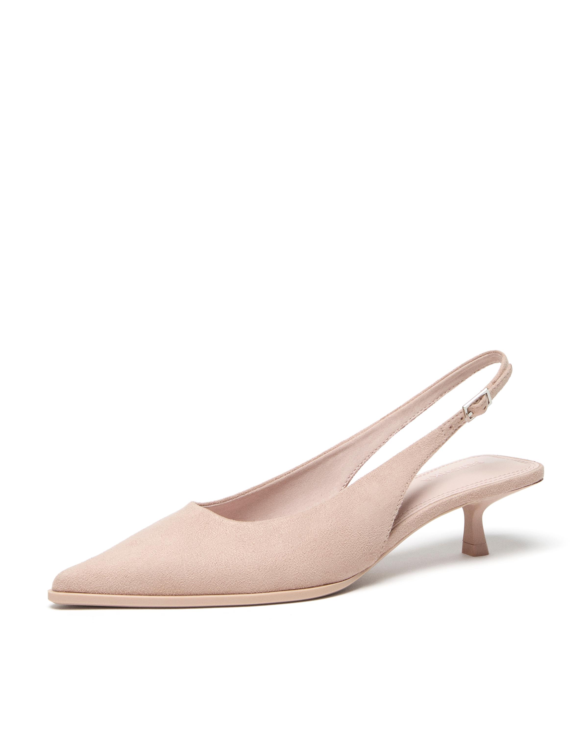 SLINGBACK KITTEN HEEL SHOES — PINK