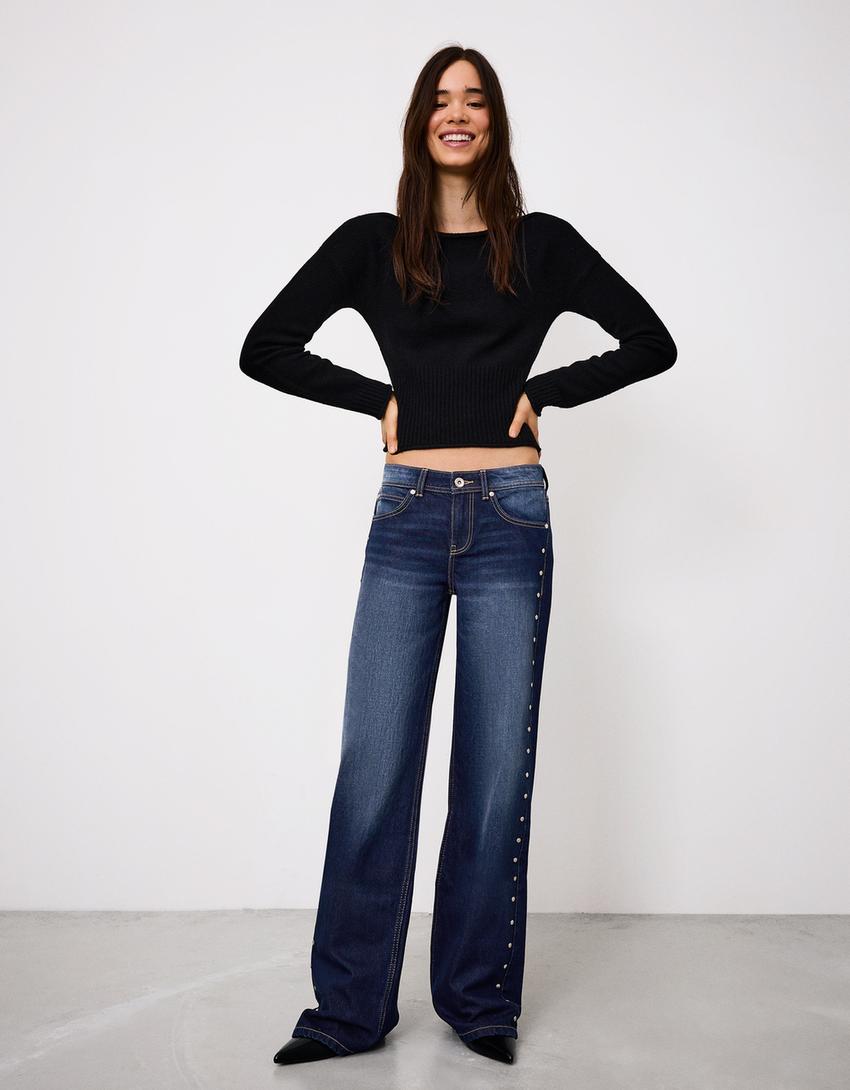 Baggy jeans with stars and studs-Blue
