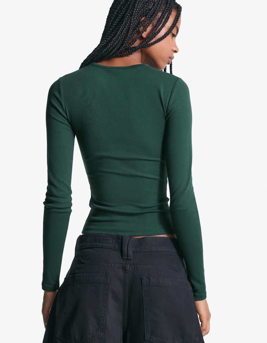 Camiseta manga larga-Verde