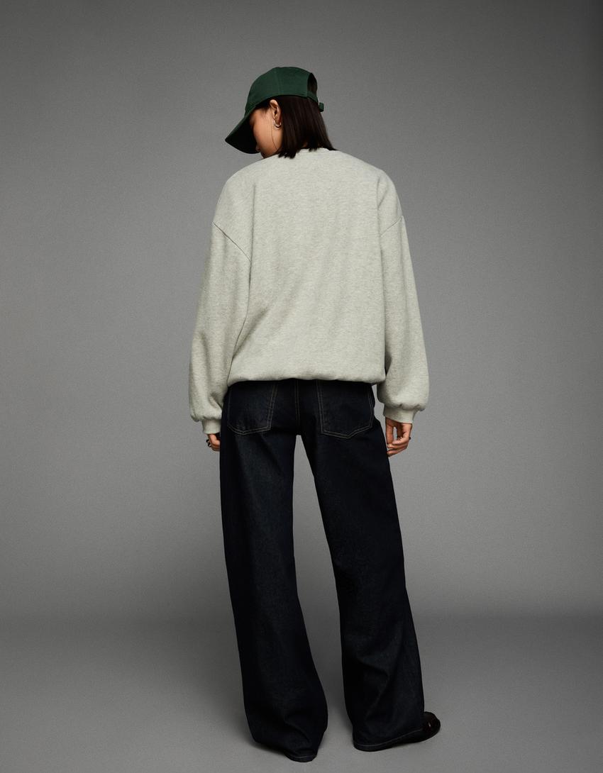 Oversized sweater met zakken-Grijs-1
