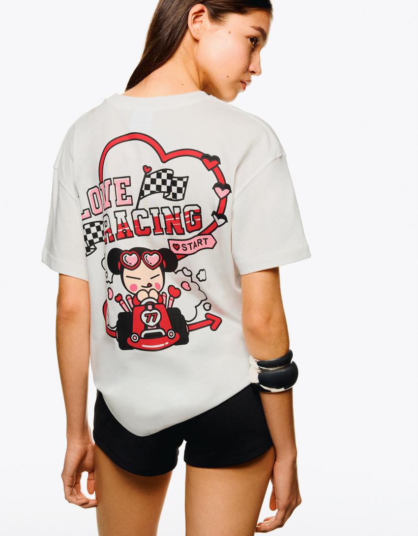 T-shirt Pucca de manga curta-Branco-0