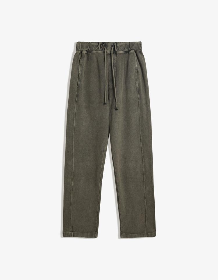Faded-effect piqué trousers