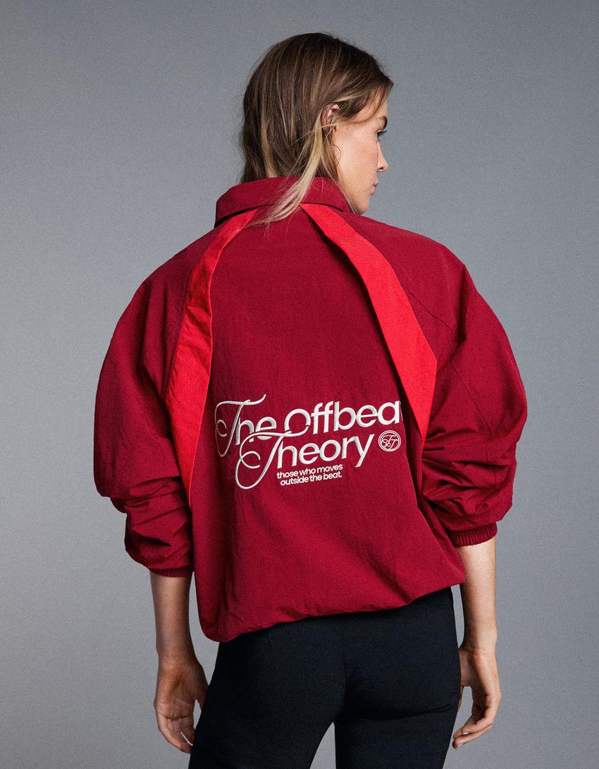 Leichte Jacke mit Stickereien-Bordeaux