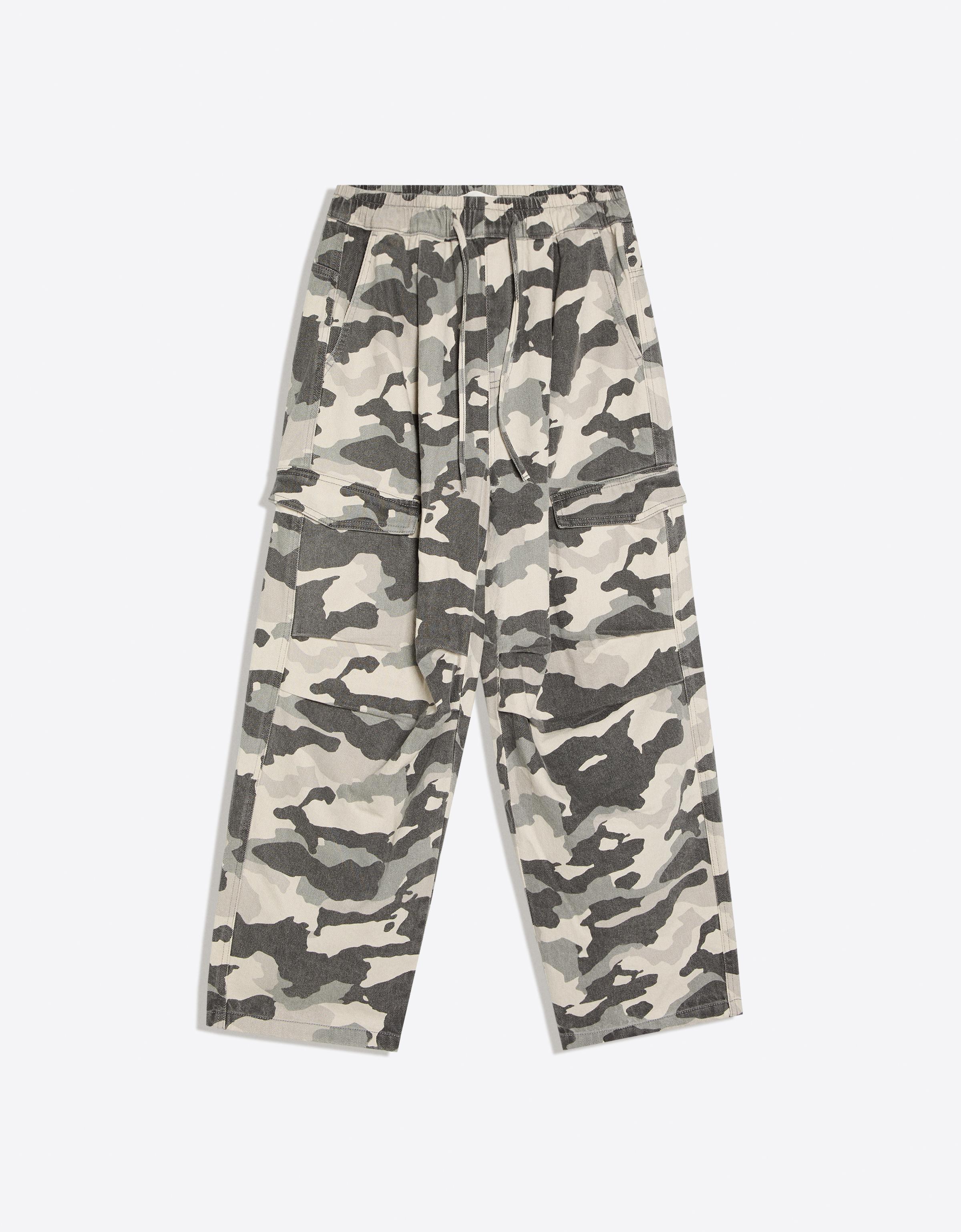 Bershka Desenli bağcıklı jean görsel 3