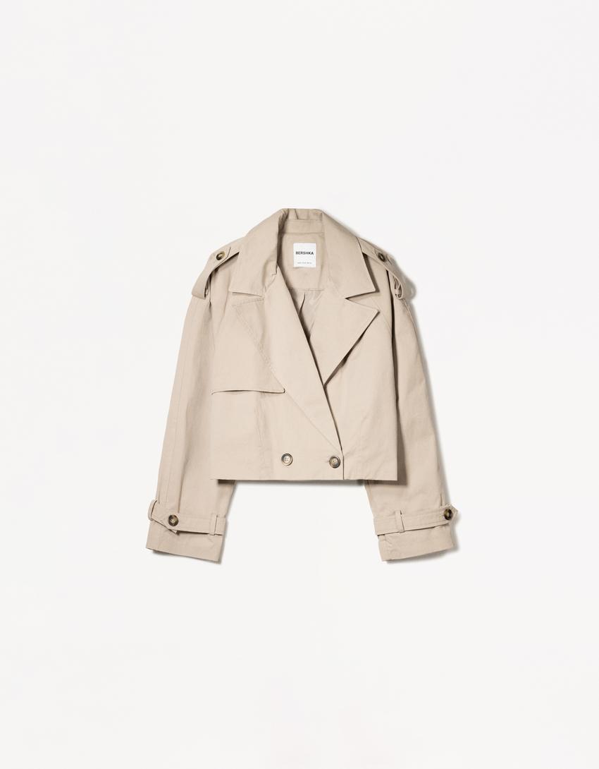 Blouson trench court-Taupe