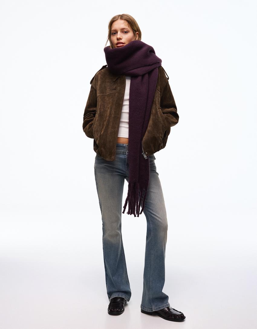 Solid-coloured scarf-Violet