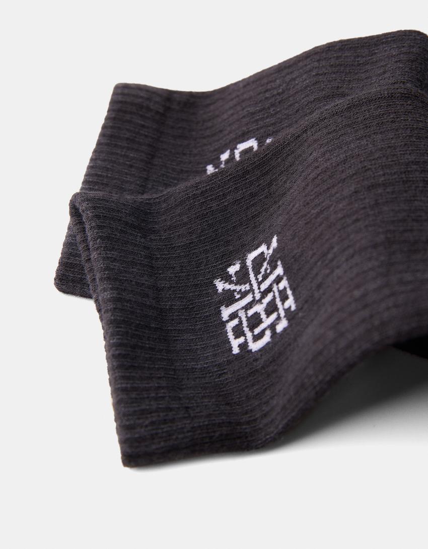 طقم من 2 أزواج من جوارب مطبوعة-أسود-3