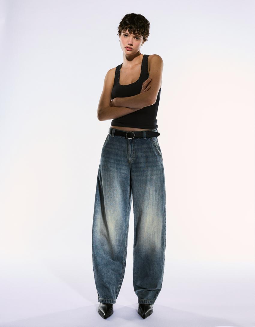 Balloon fit baggy jeans1