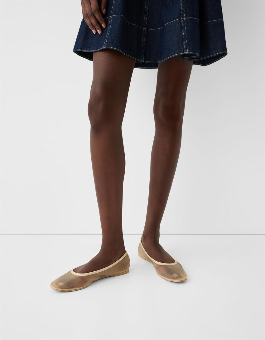 Ballerines plates mesh-Beige-1