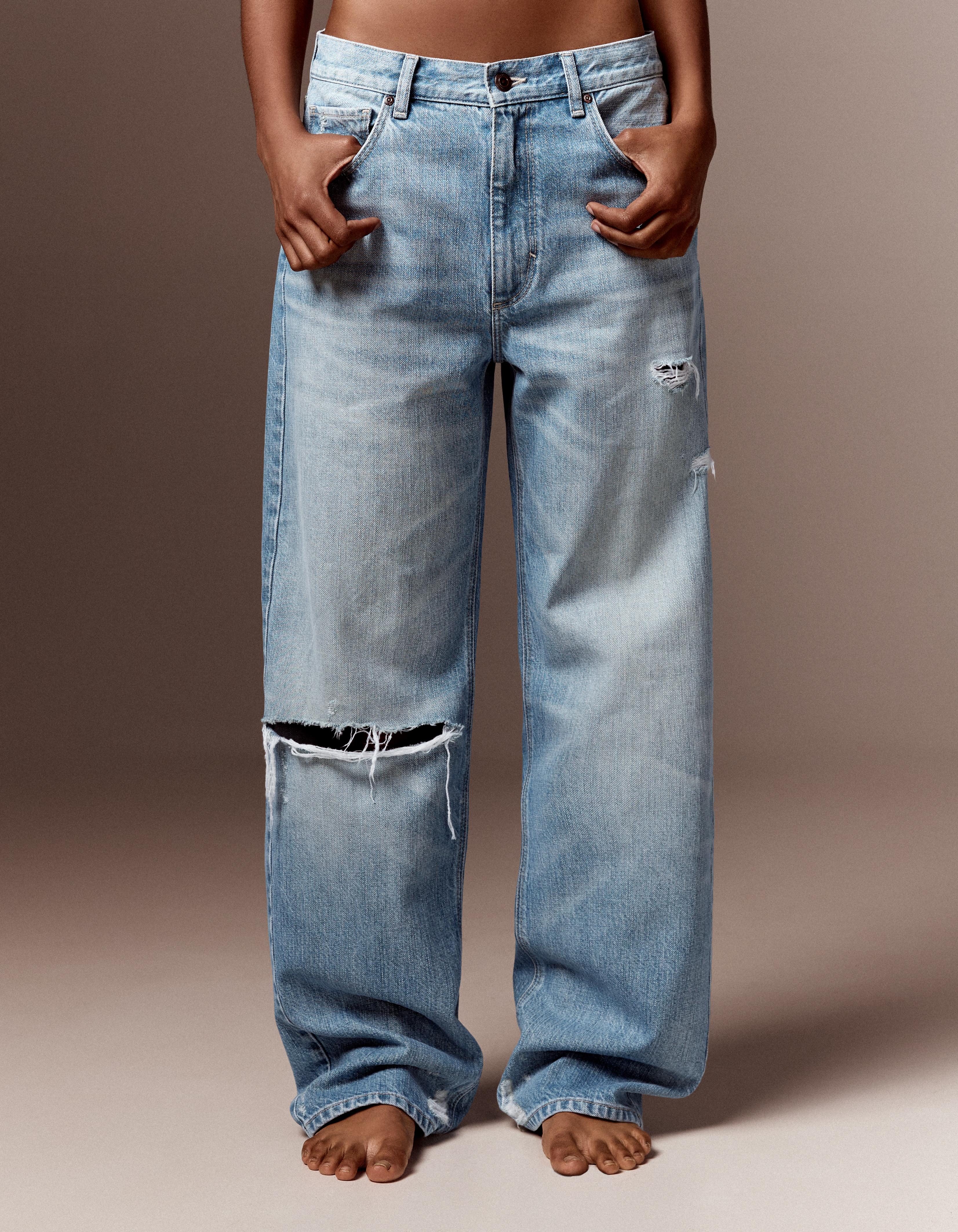 Straight baggy jeans — Light blue