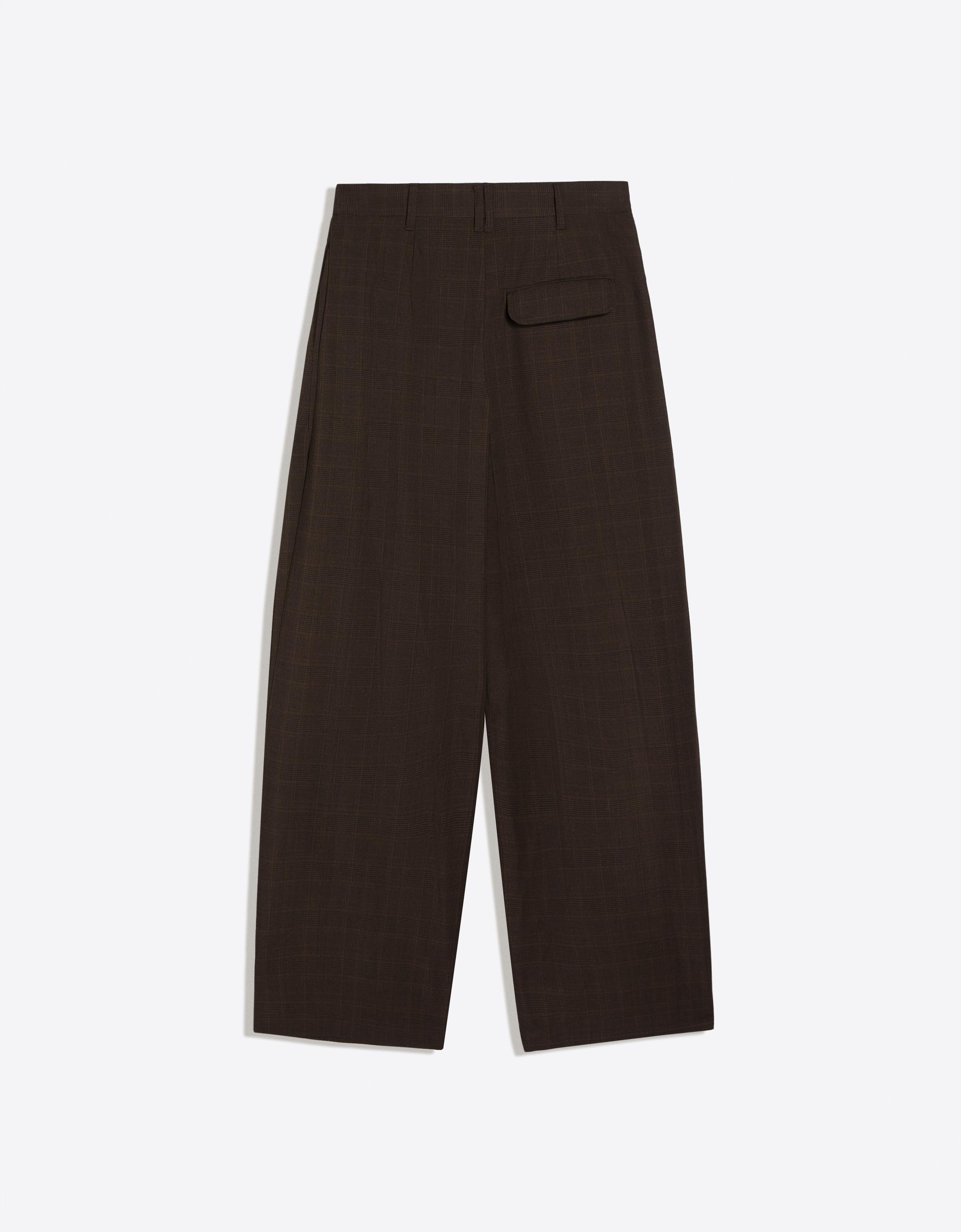 Side-pleat trousers — Brown