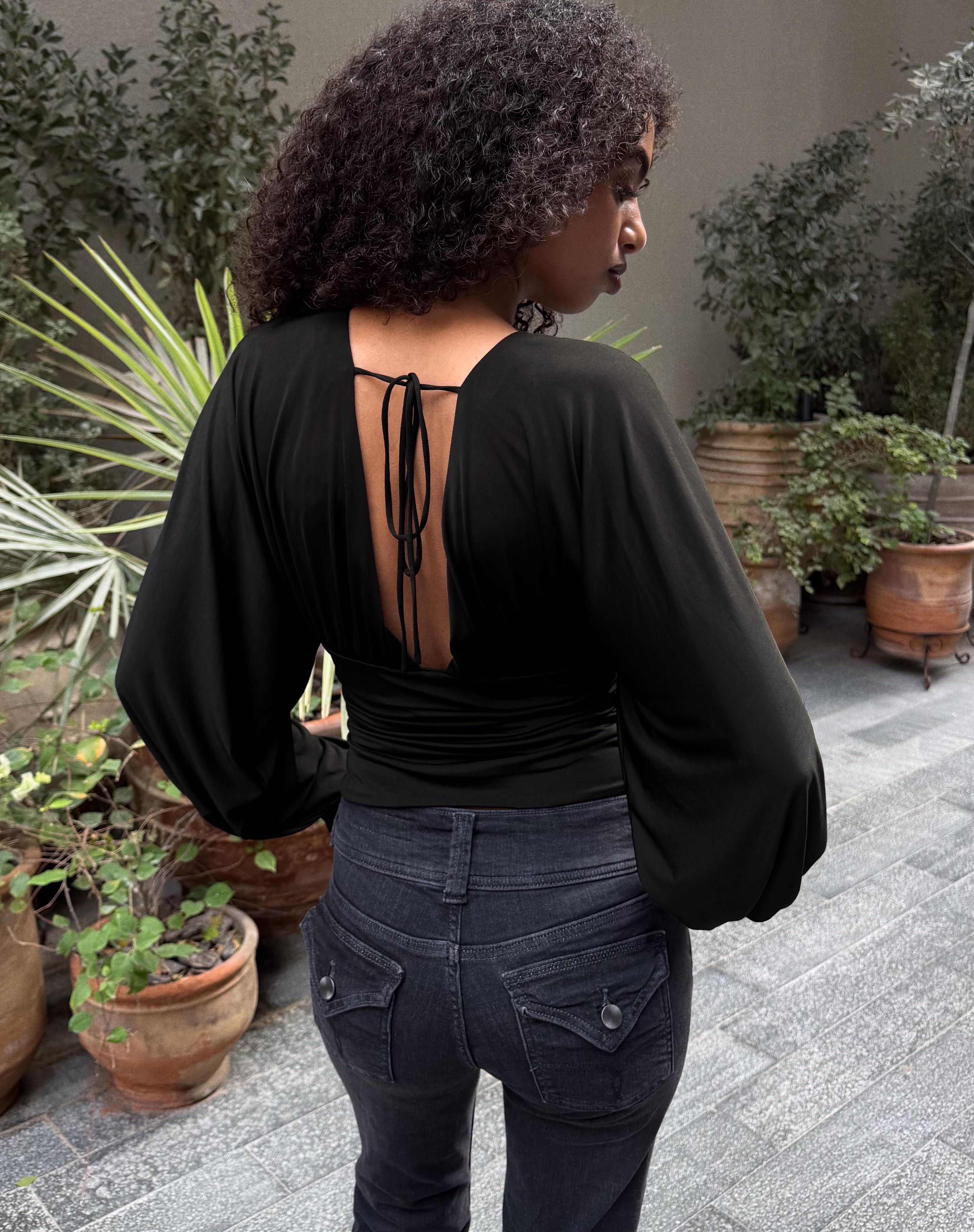 Uzun kollu büzgülü top - Görsel 67