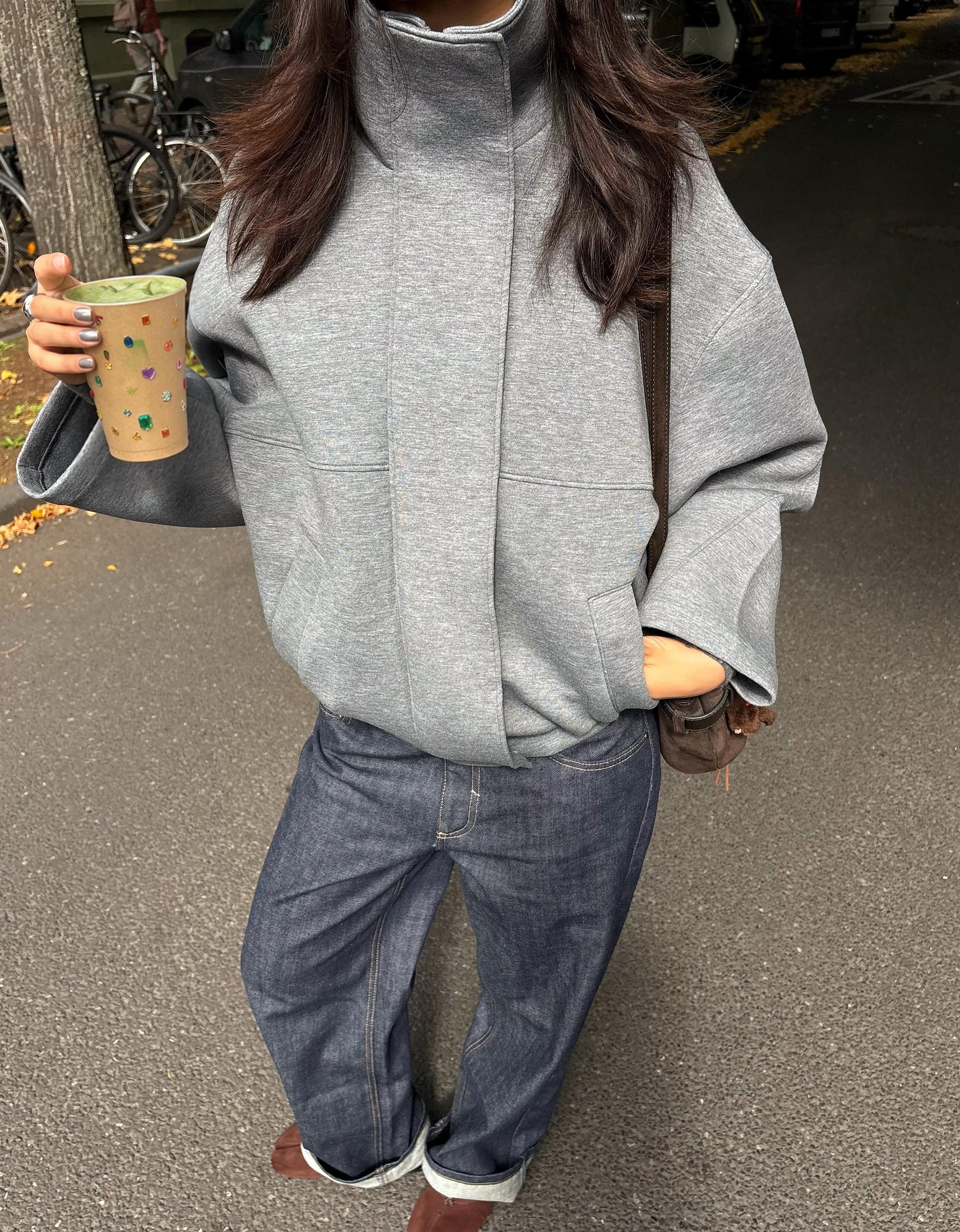 Bershka Oversize scuba kumaş ceket görsel 7