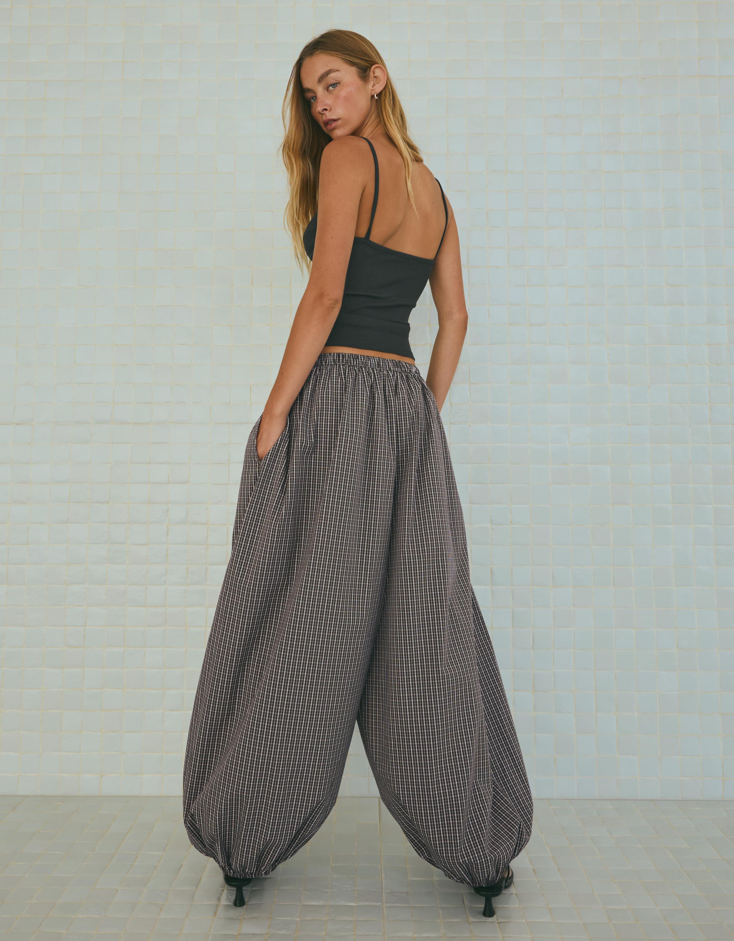 Poplin bloomer trousers — Khaki