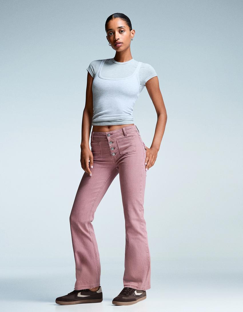 Jeans flare cropped-Rosa-1