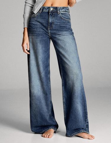 Wide-leg high-waist jeans — Blue 4