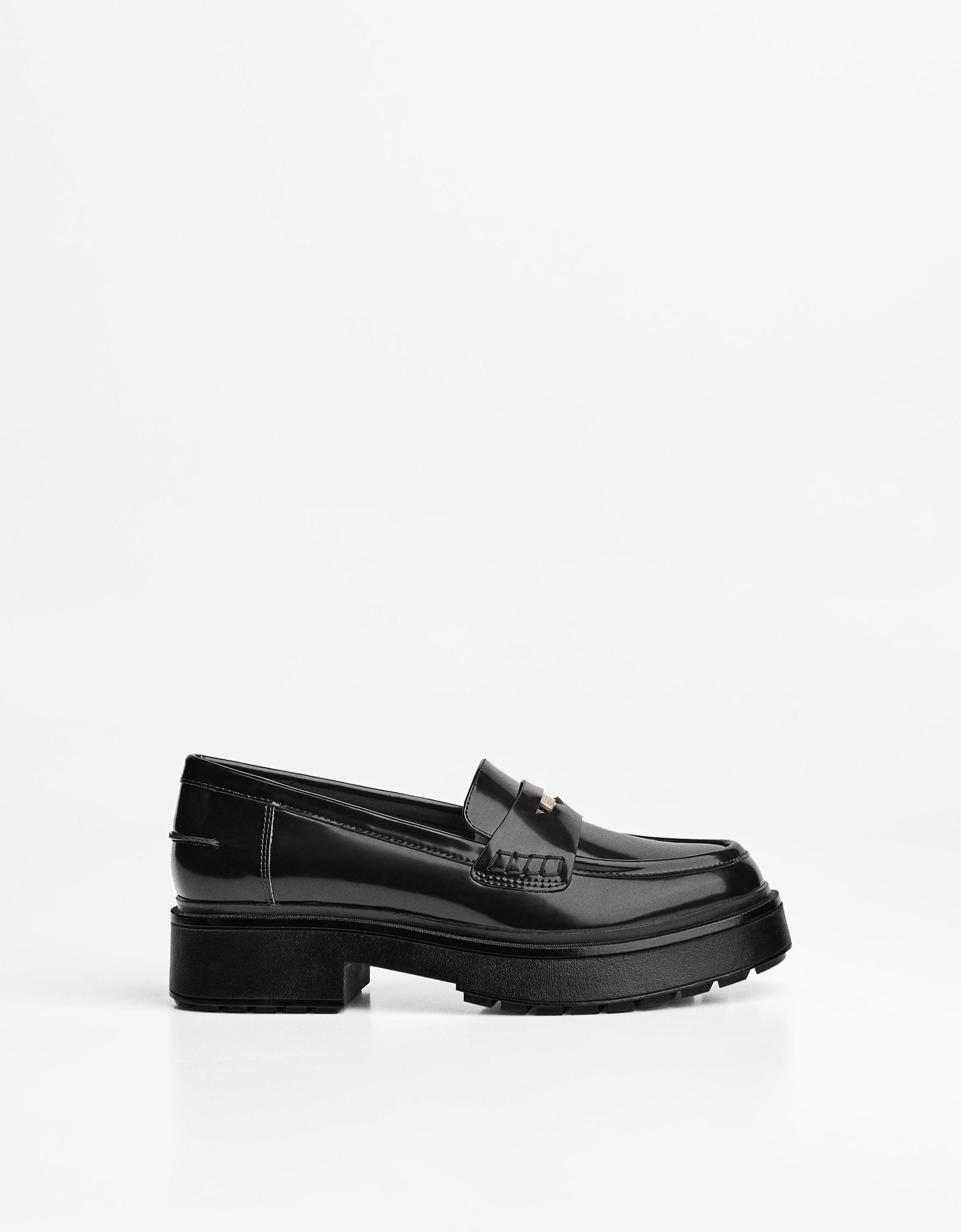 Bershka Mokassin Mit Chunky-Sohle Damen 39 Schwarz