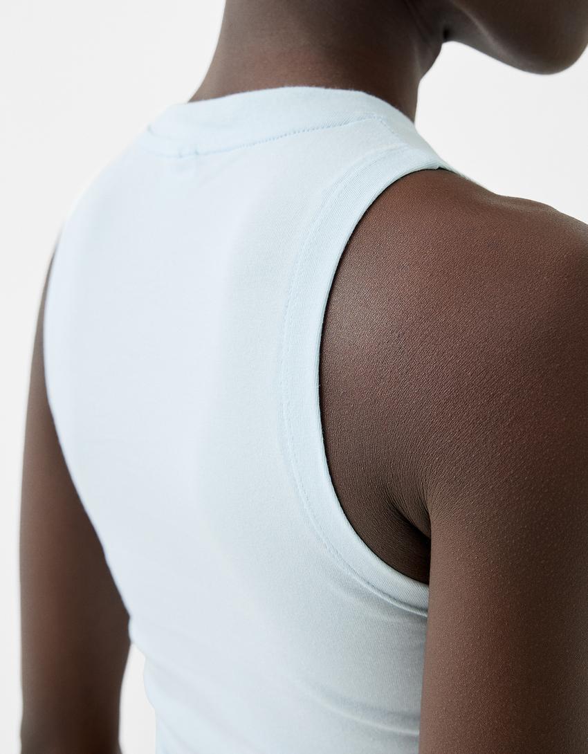 Printed tank top-Light blue-5