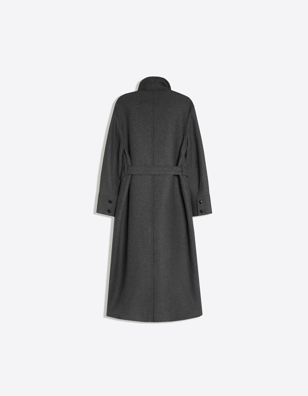 Buttoned felt-effect coat — Grey