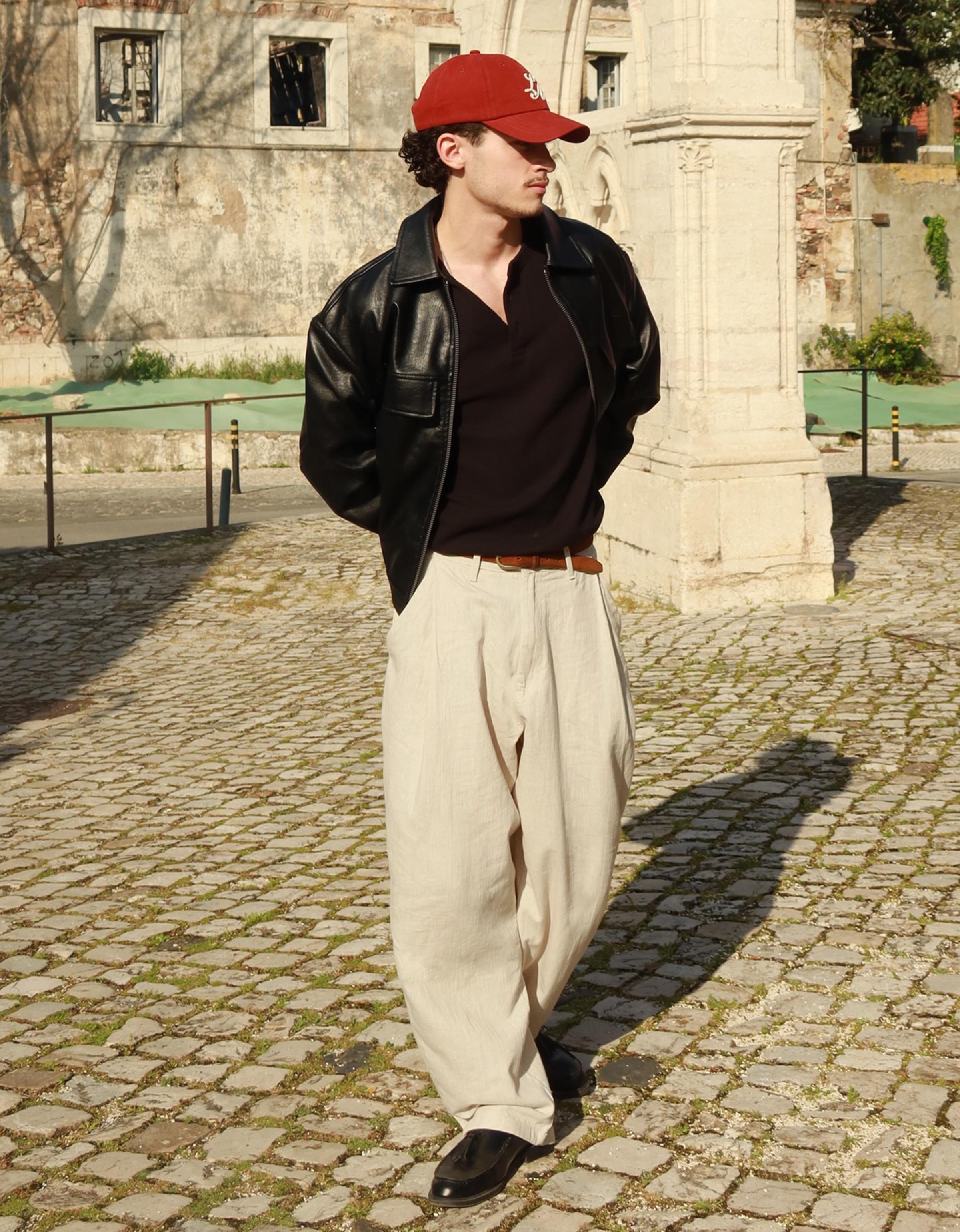 Ketenli super baggy fit pantolon - Görsel 119