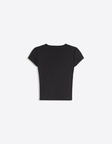 Short sleeve cut-out polyamide T-shirt — Black 7