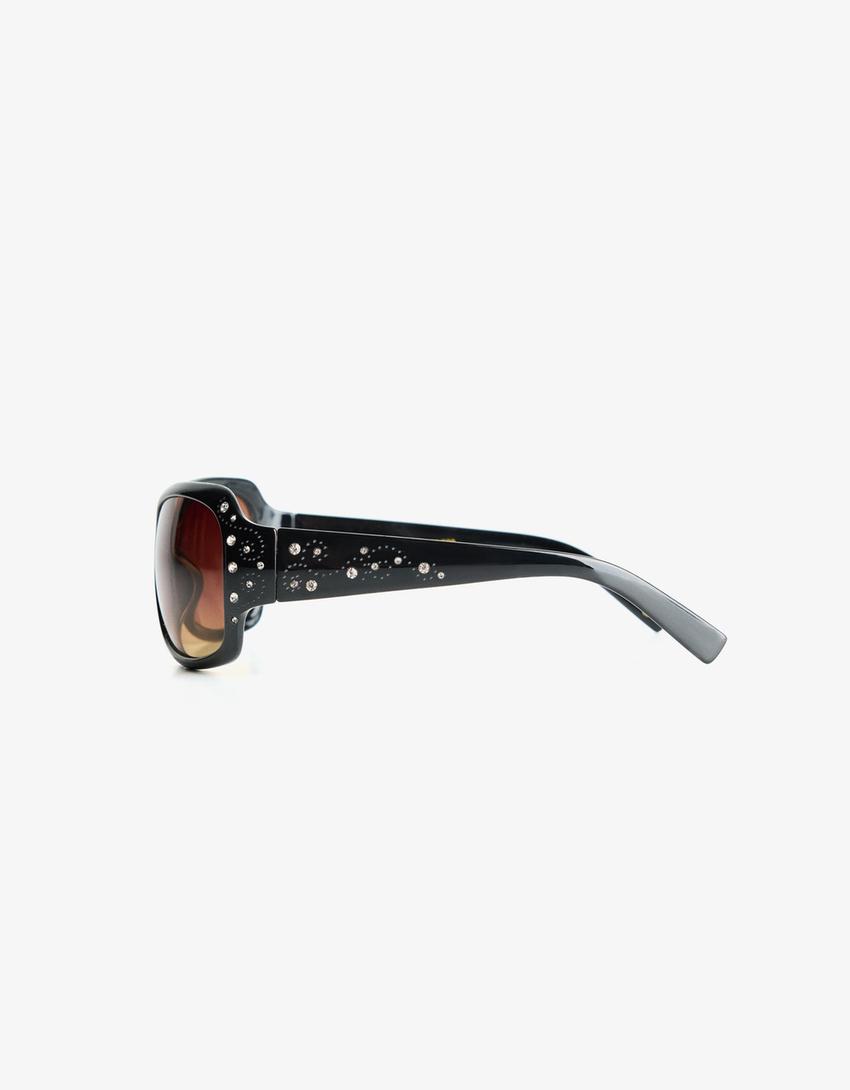 Gafas sol strass-Negro