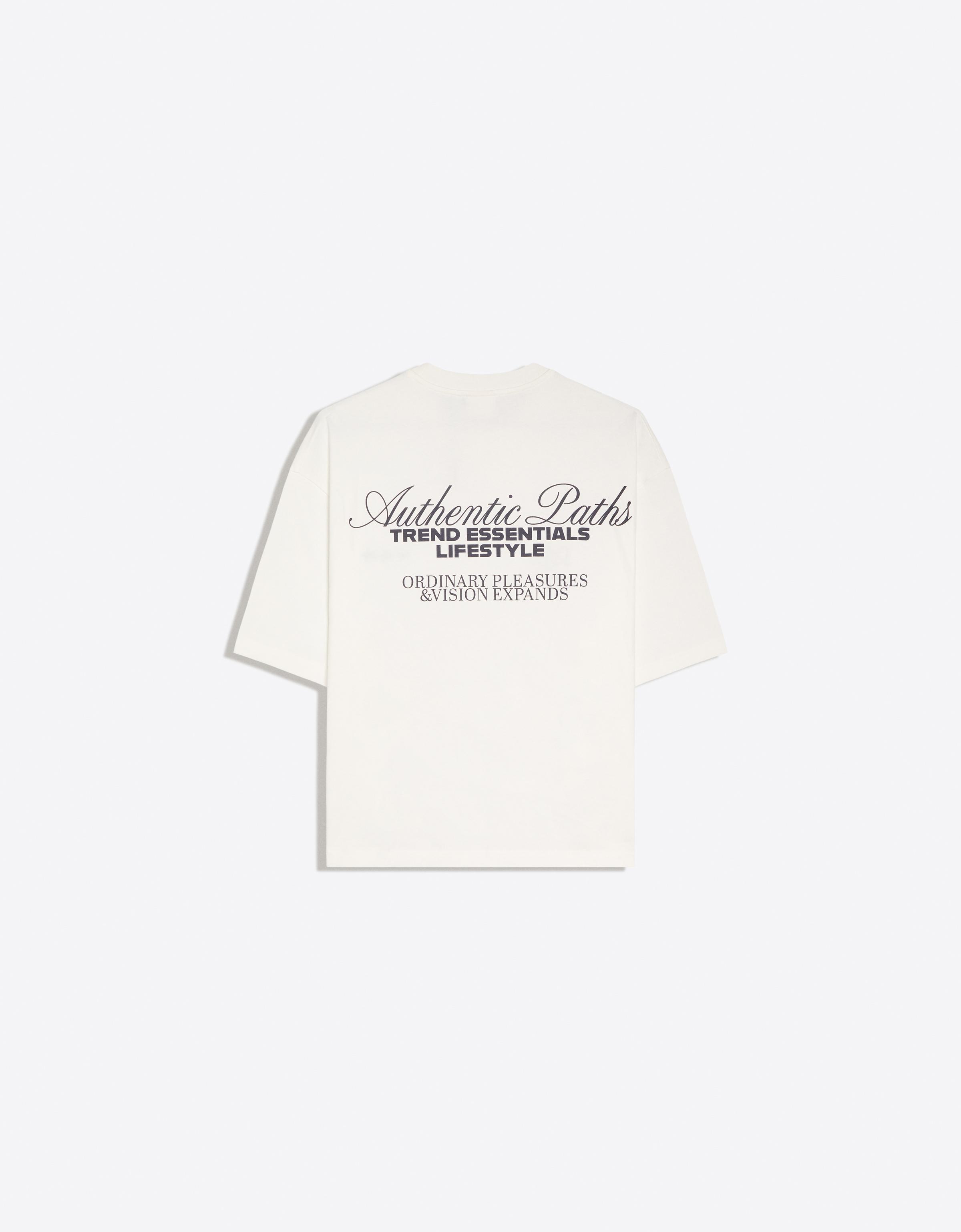 Embroidered boxy T-shirt — Off white