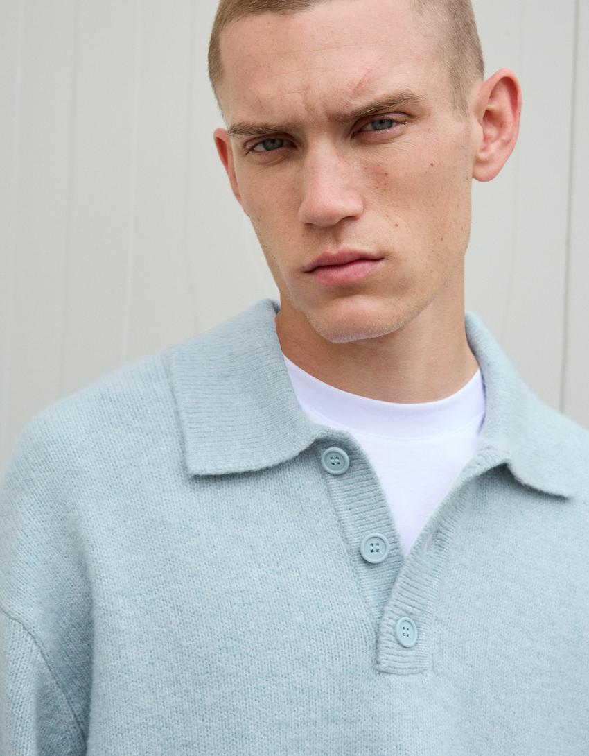 Pull col polo-Bleu clair-2