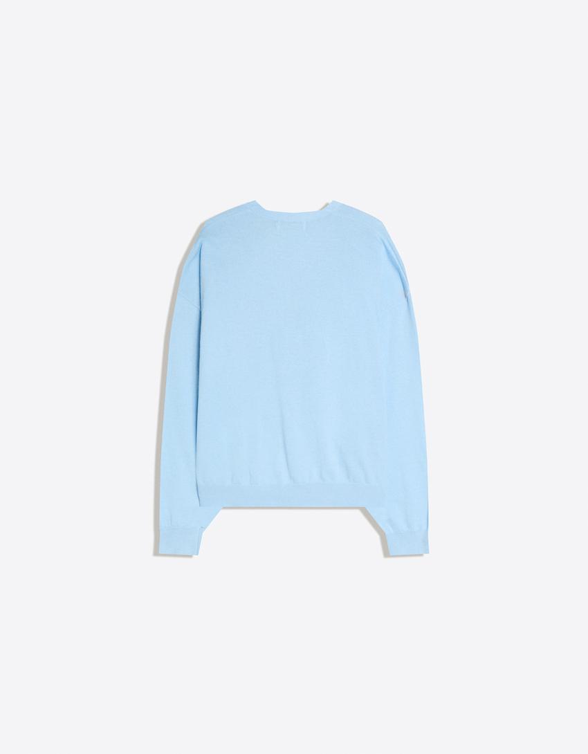 Basic cardigan-Light blue