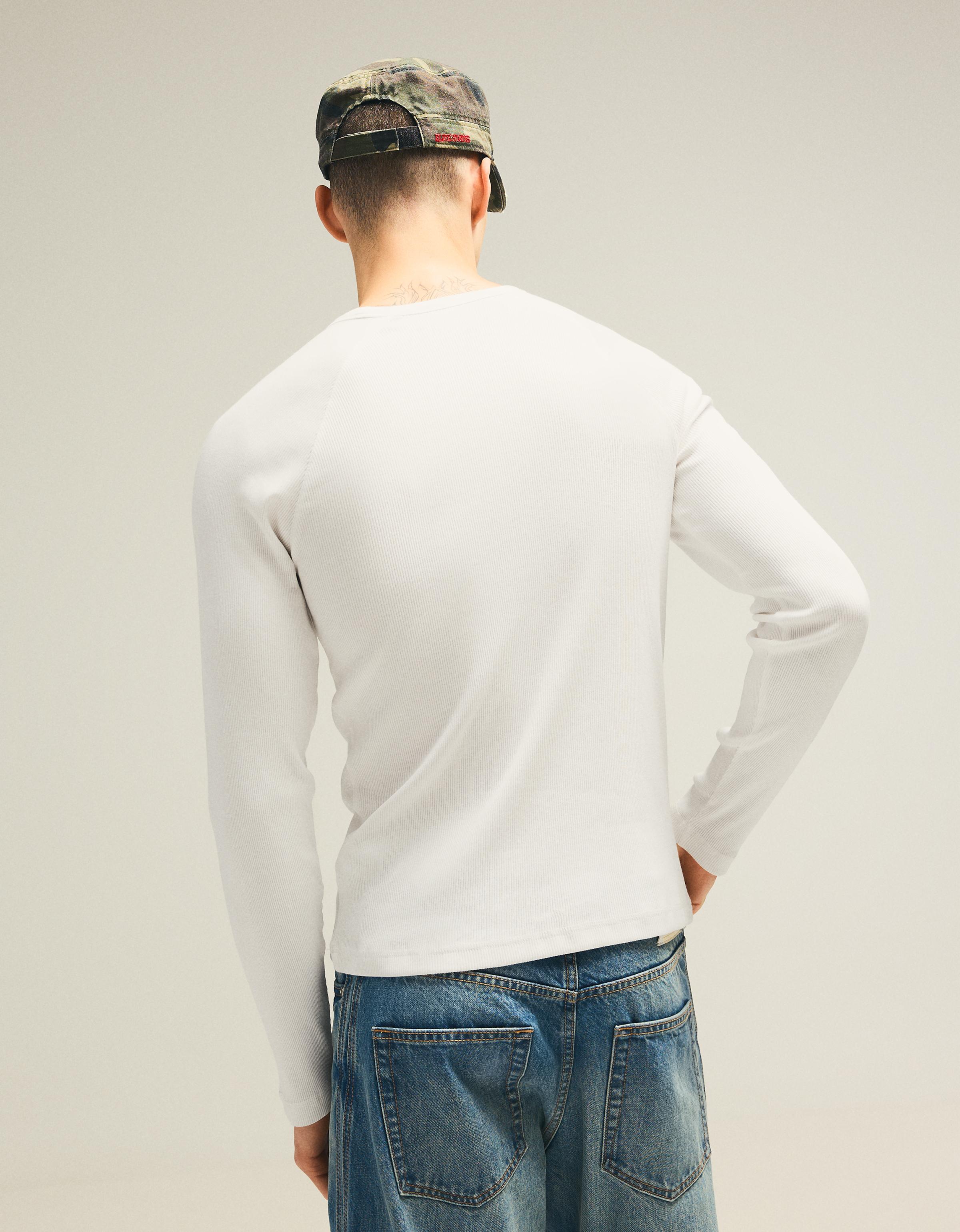 Slim-fit long-sleeved T-shirt — White
