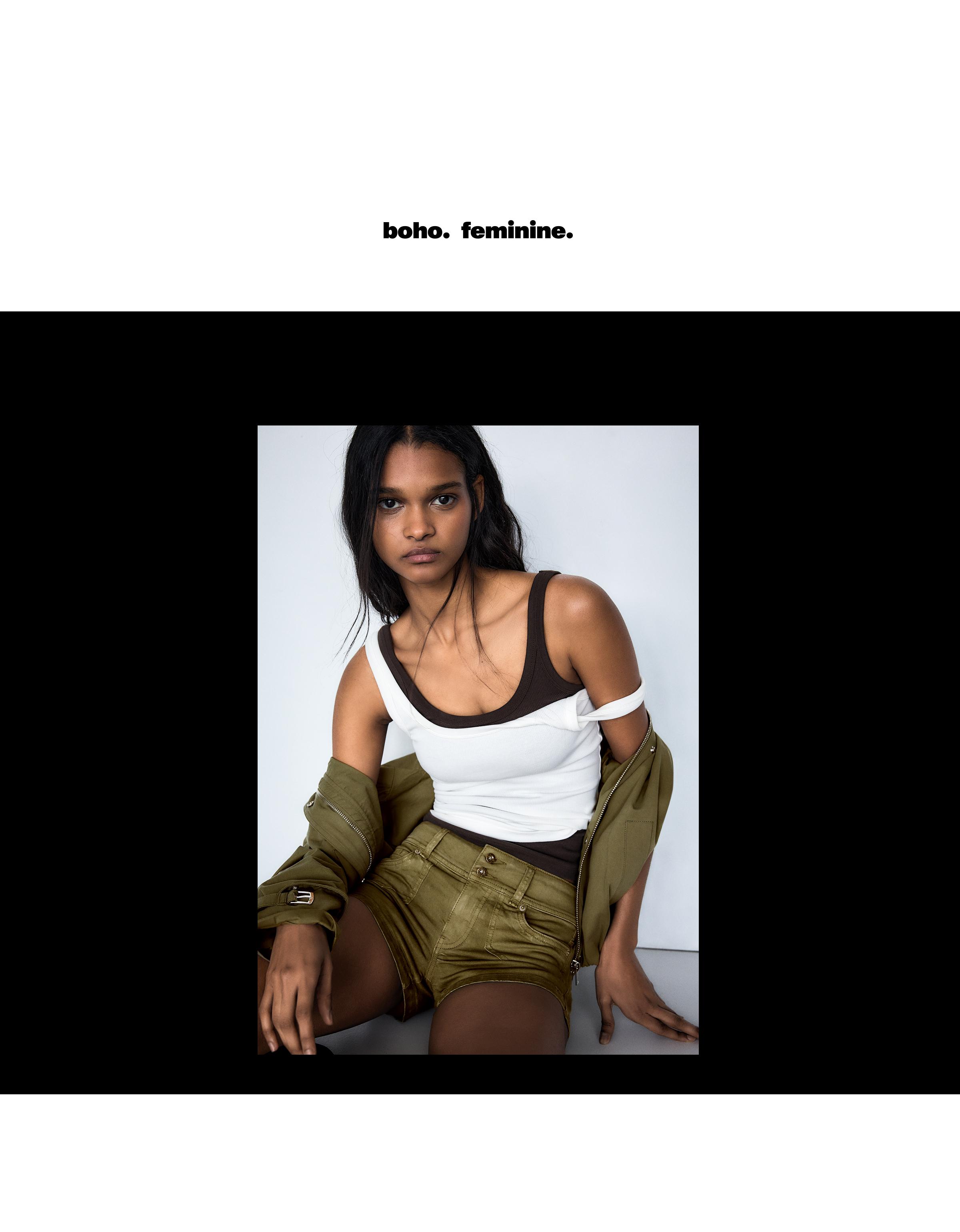 İşlemeli mini denim şort - Görsel 99