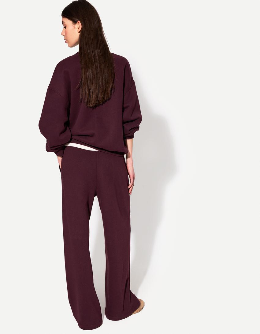 Oversize sweatshirt med sidelommer-Violet-1