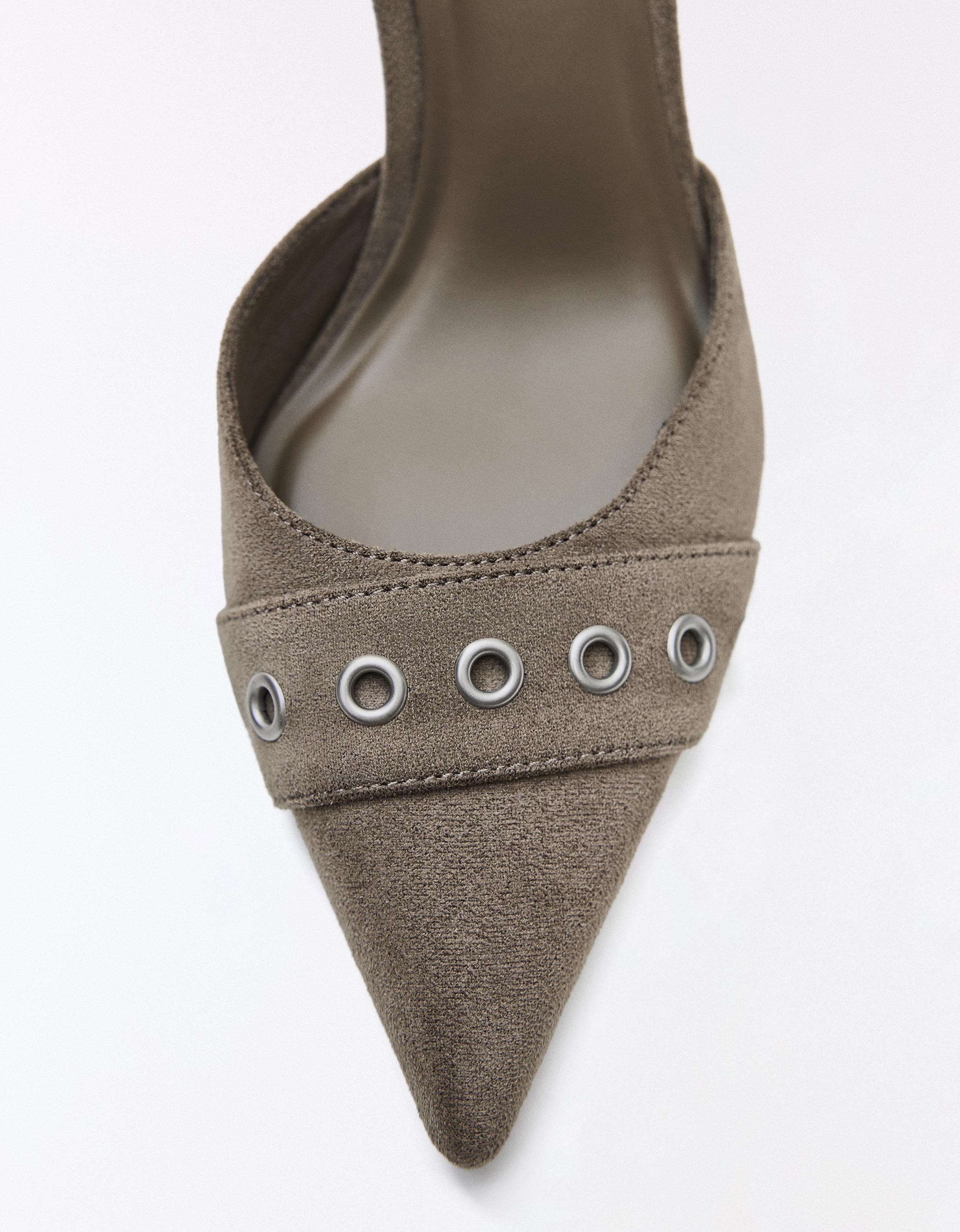 MULTI-BUCKLE ANKLE STRAP HEELS — SAND