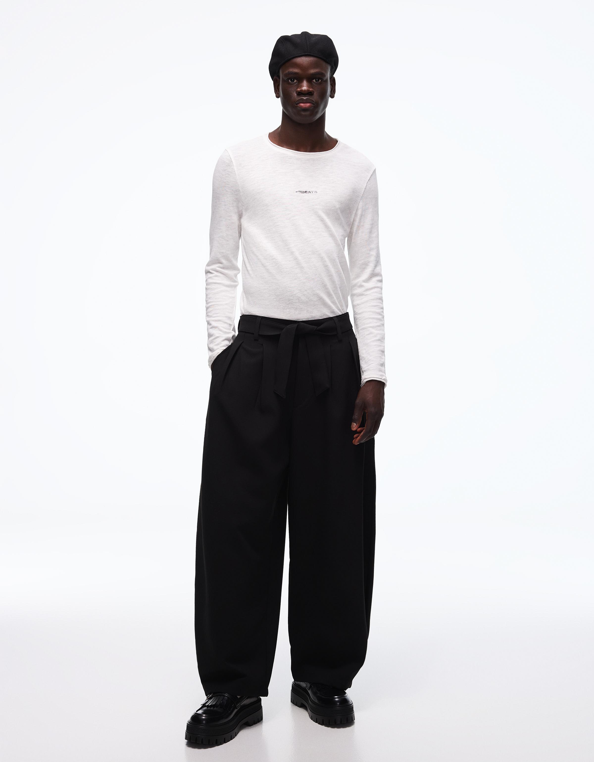 Super baggy tailored trousers — Black