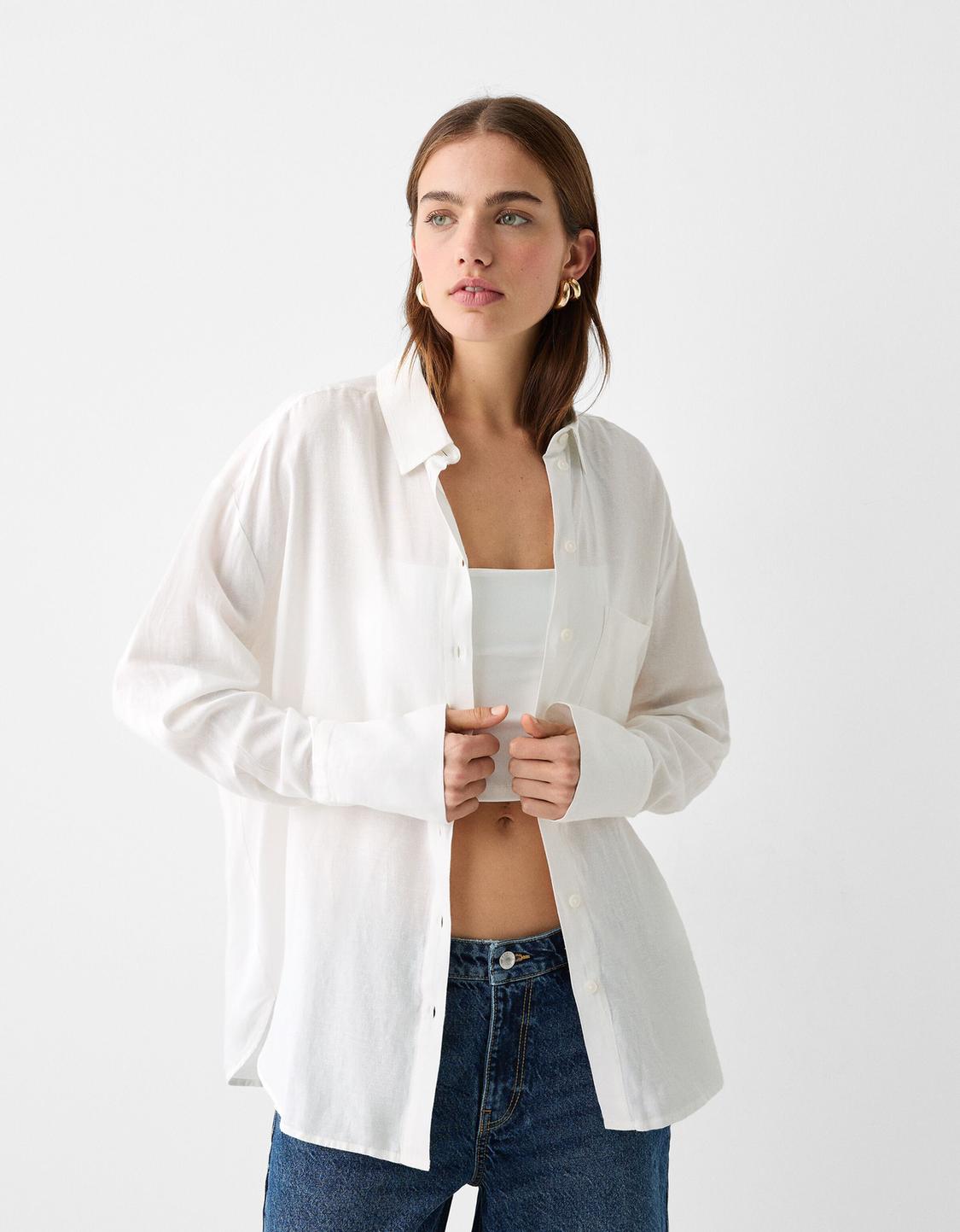 Rustic oversize long sleeve shirt